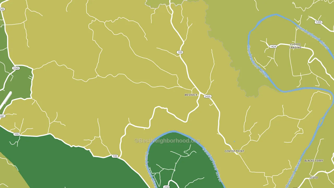 Meshack, KY block-group voter-turnout map