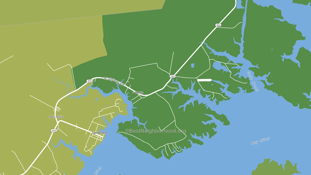 Mesic, NC block-group voter-turnout map