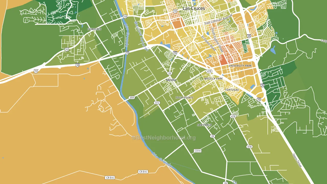 Mesilla, NM block-group voter-turnout map