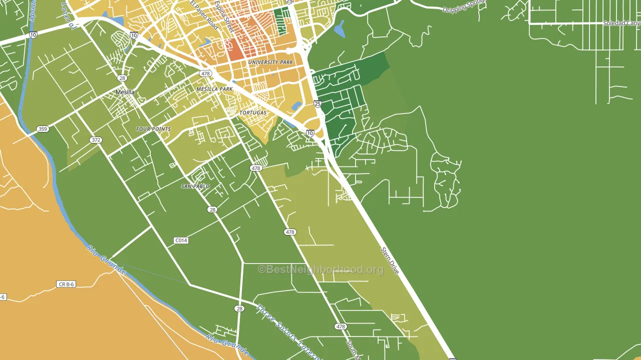 Mesilla Park, NM block-group voter-turnout map