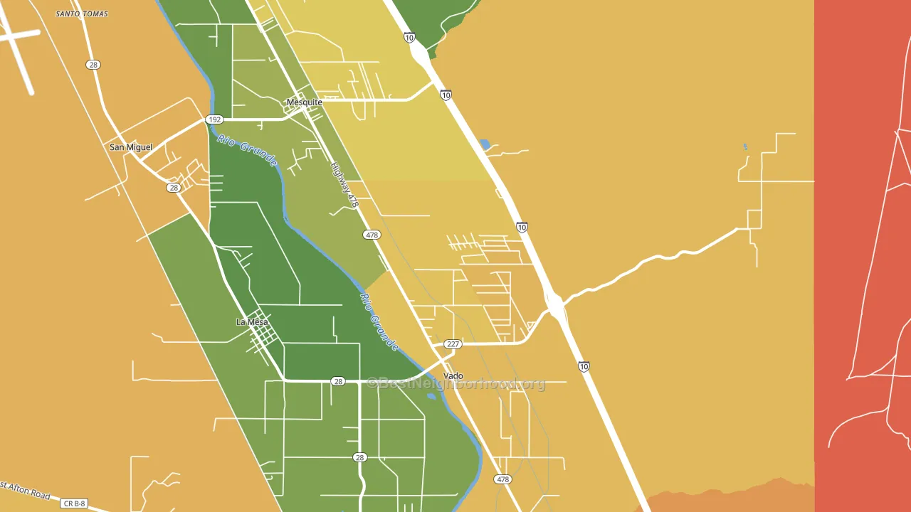 Mesquite, NM block-group voter-turnout map