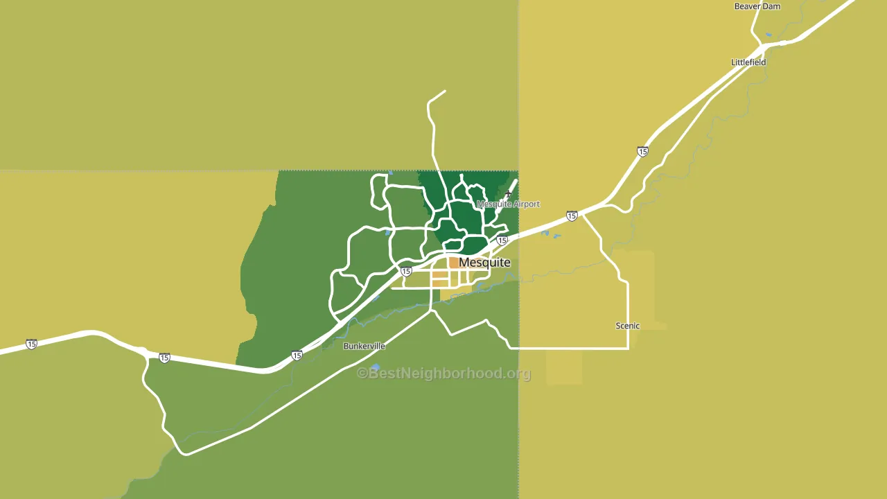 Mesquite, NV block-group voter-turnout map