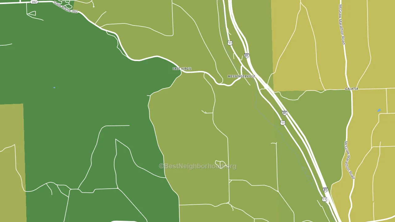 Messengerville, NY block-group voter-turnout map