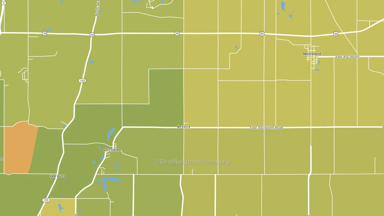 Messick, IN block-group voter-turnout map