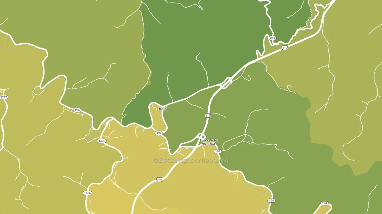 Meta, KY block-group voter-turnout map