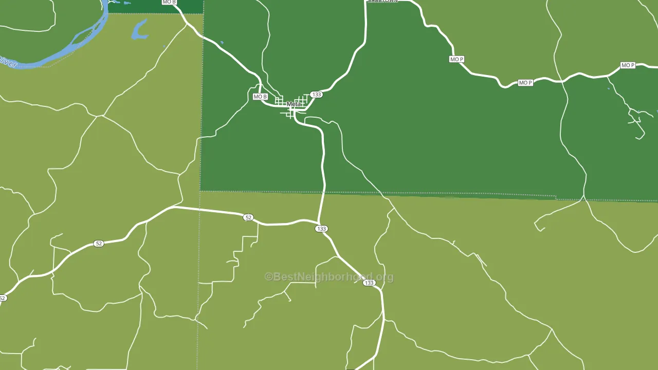 Meta, MO block-group voter-turnout map