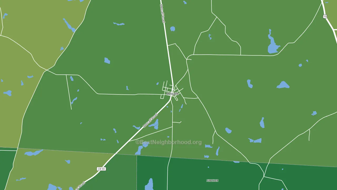 Metcalf, GA block-group voter-turnout map