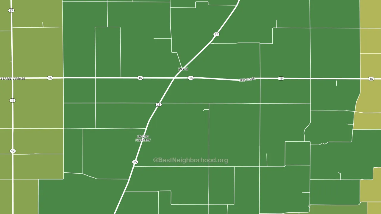 Metea, IN block-group voter-turnout map