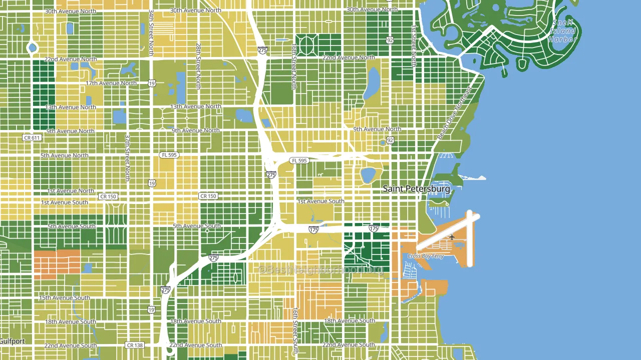 Methodist Town, St. Petersburg, FL block-group voter-turnout map