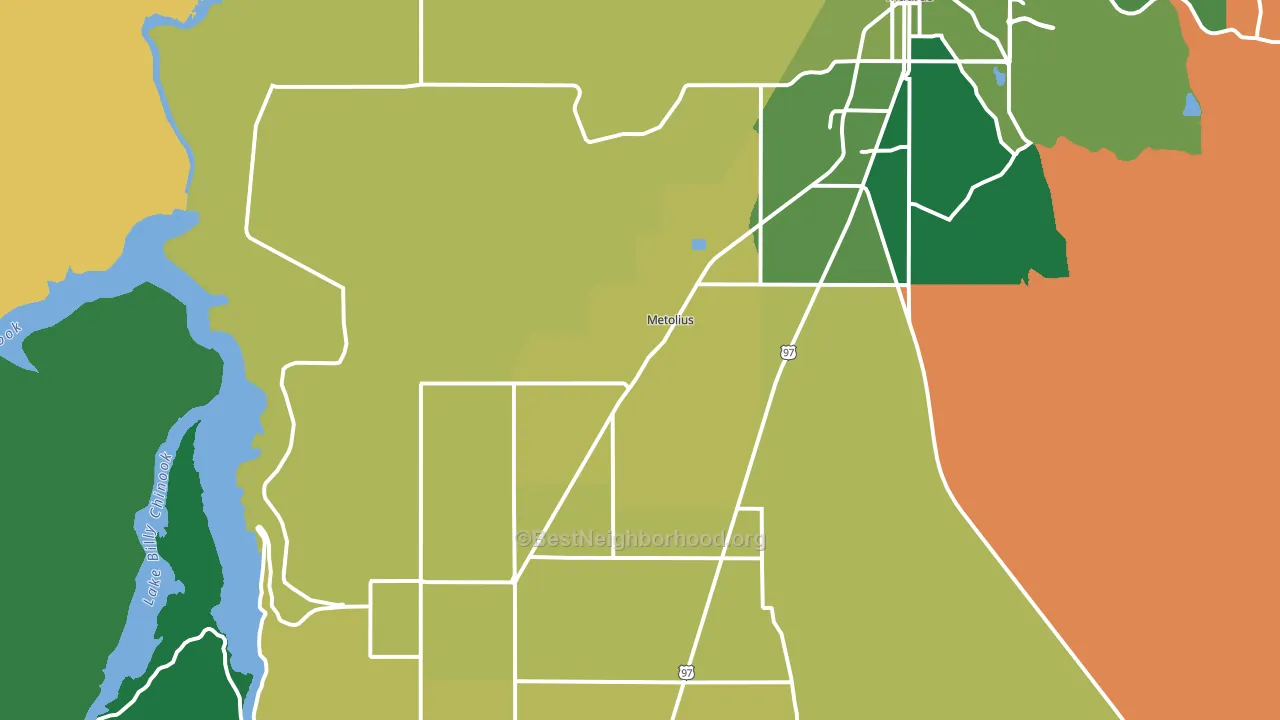 Metolius, OR block-group voter-turnout map