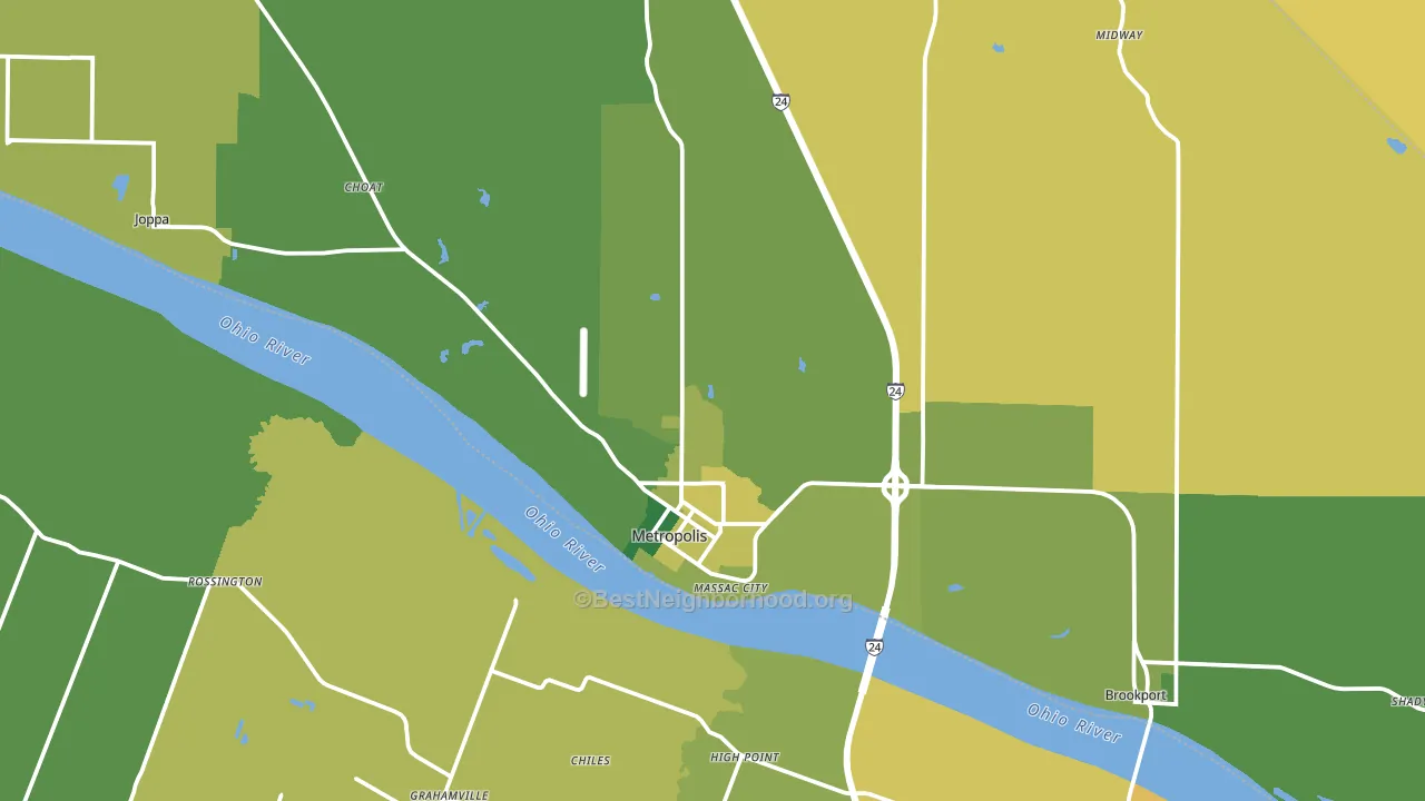 Metropolis, IL block-group voter-turnout map