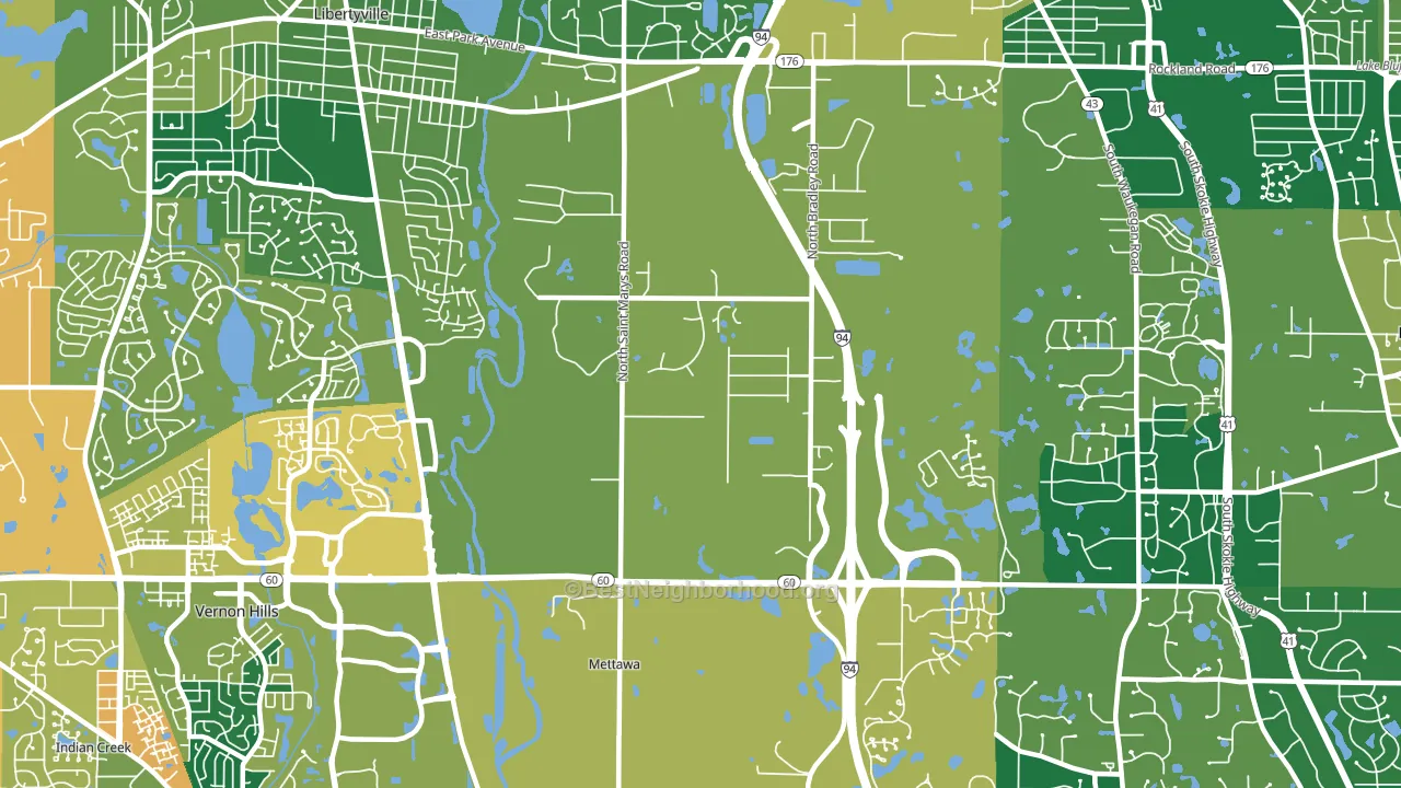 Mettawa, IL block-group voter-turnout map