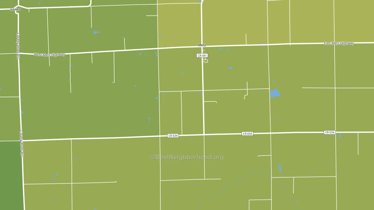 Metz, MI block-group voter-turnout map