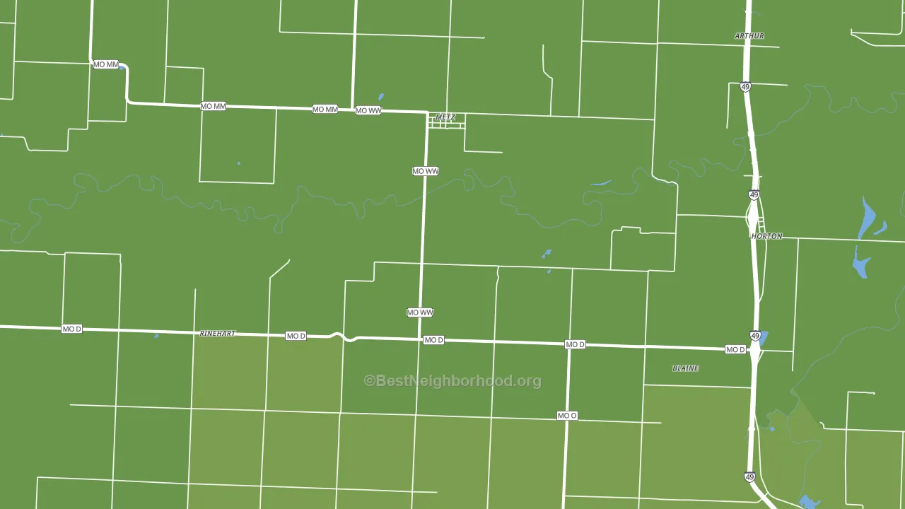 Metz, MO block-group voter-turnout map