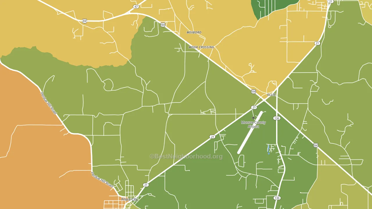 Mexia Crossing, AL block-group voter-turnout map