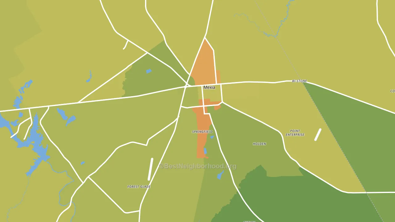 Mexia, TX block-group voter-turnout map