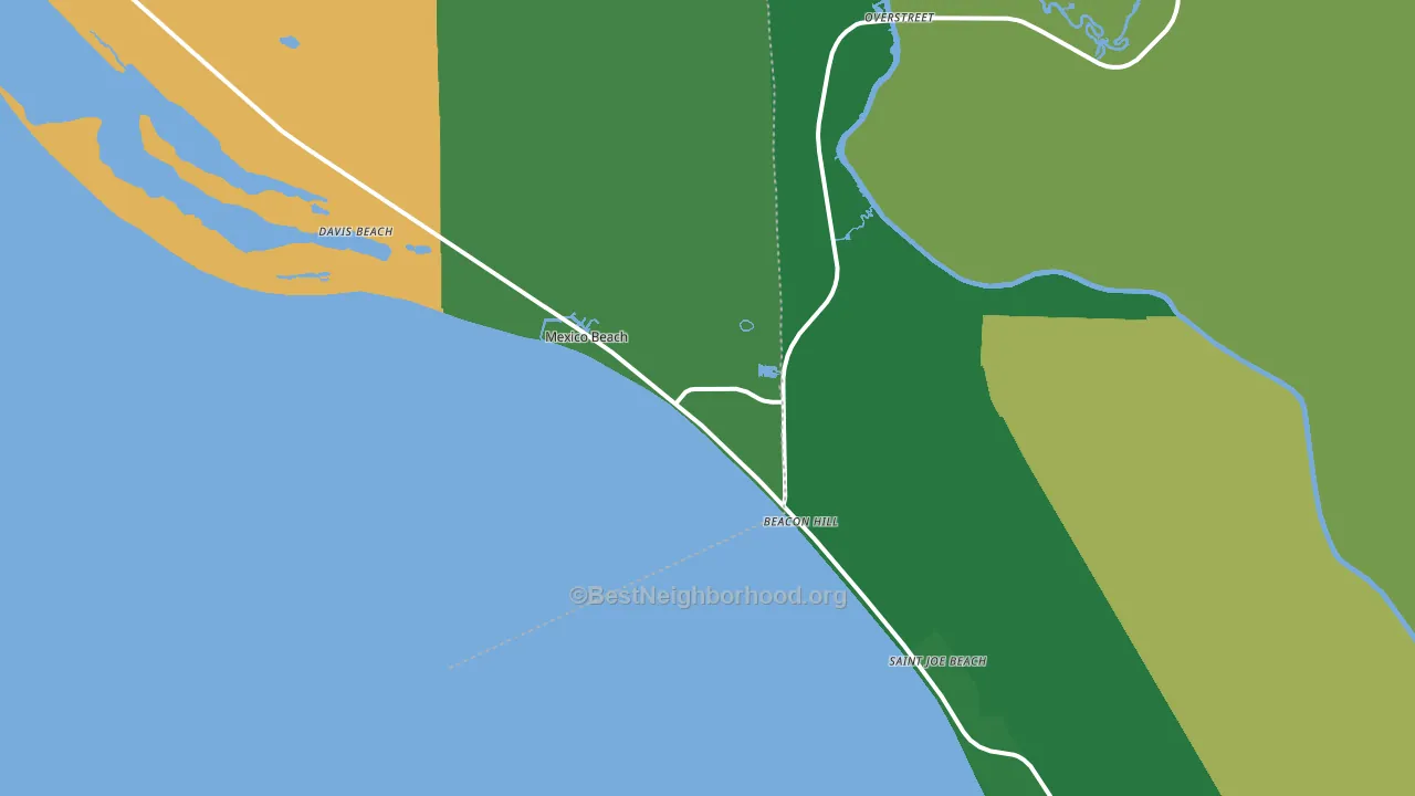 Mexico Beach, FL block-group voter-turnout map