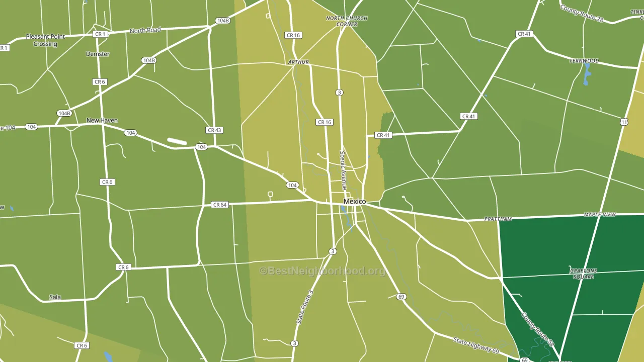 Mexico, NY block-group voter-turnout map