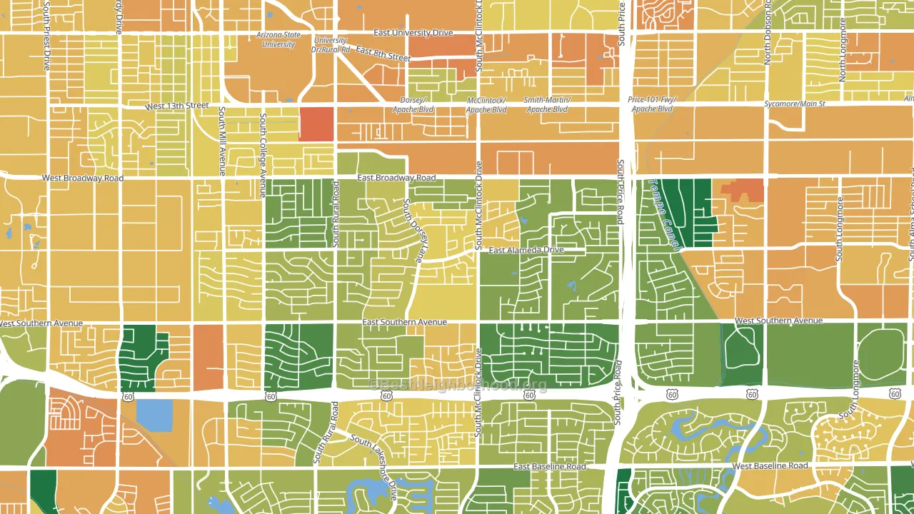 Meyer Park, Tempe, AZ block-group voter-turnout map
