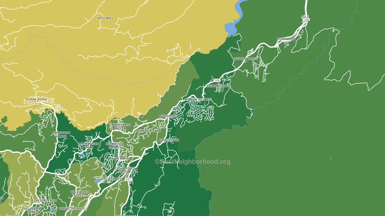 Mi-Wuk Village, CA block-group voter-turnout map