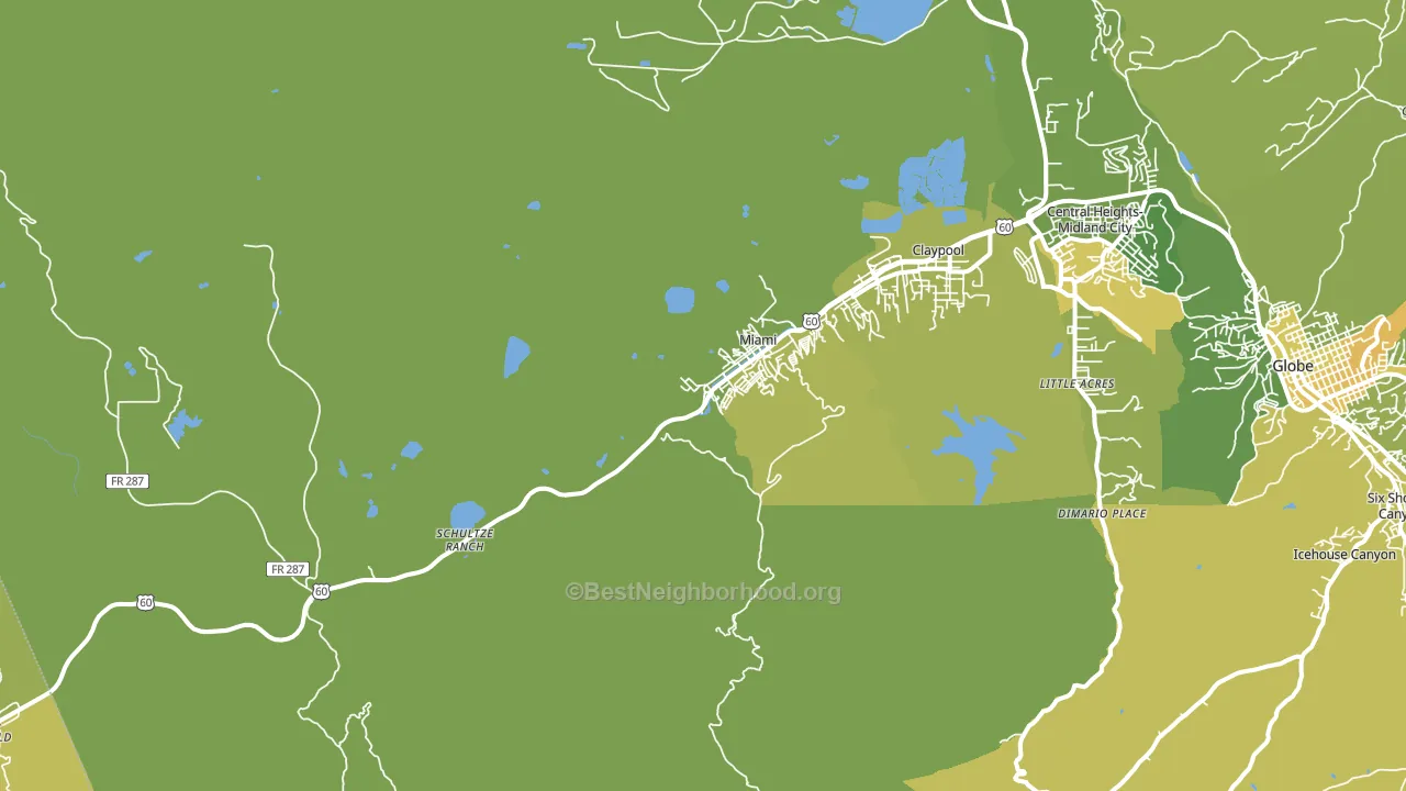 Miami, AZ block-group voter-turnout map