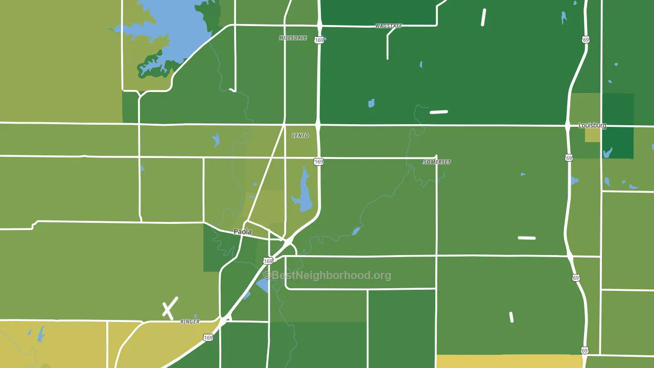 Miami County, KS block-group voter-turnout map