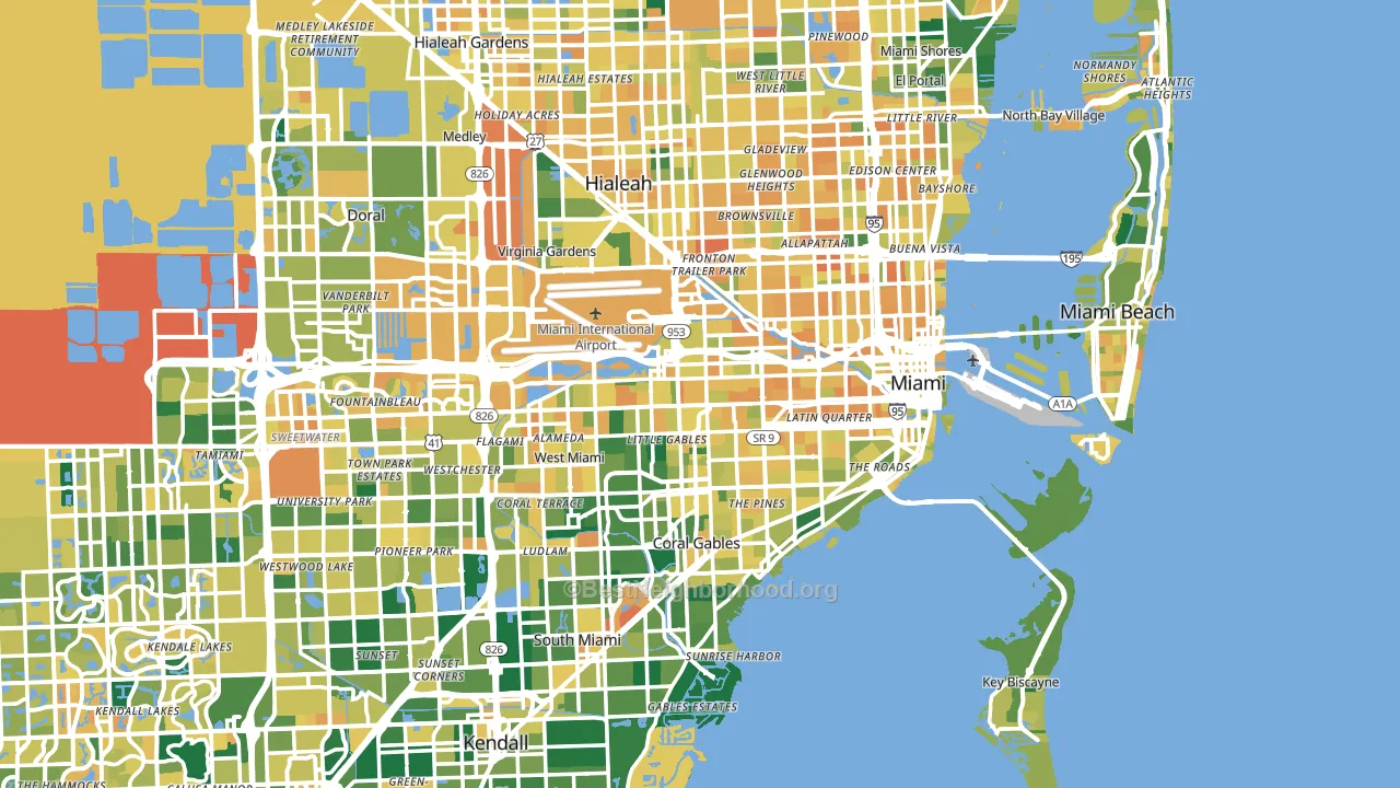 Miami, FL block-group voter-turnout map
