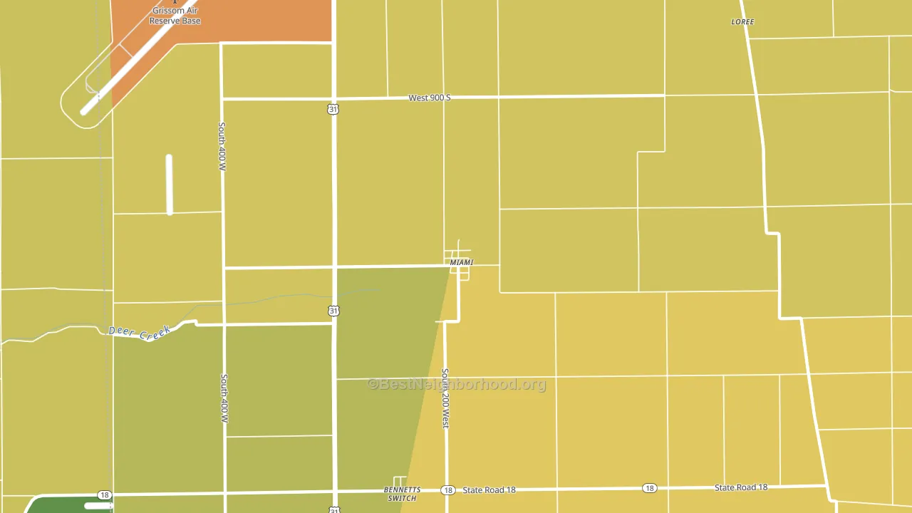 Miami, IN block-group voter-turnout map