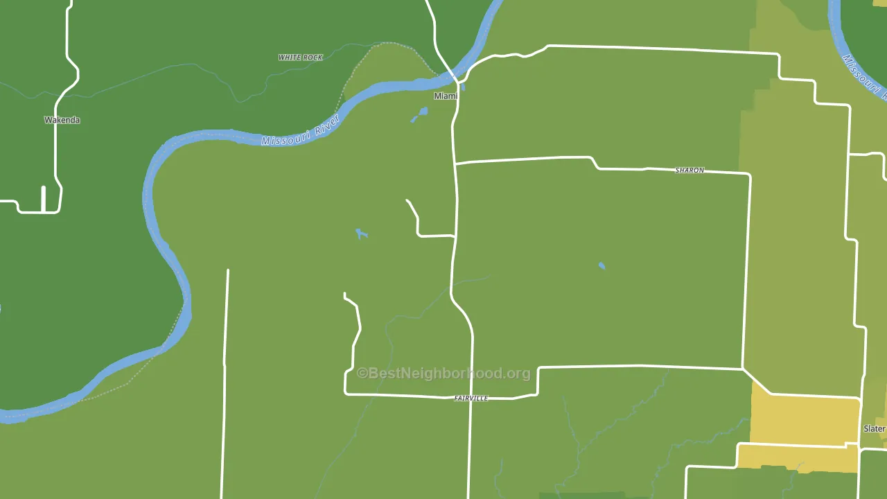 Miami, MO block-group voter-turnout map