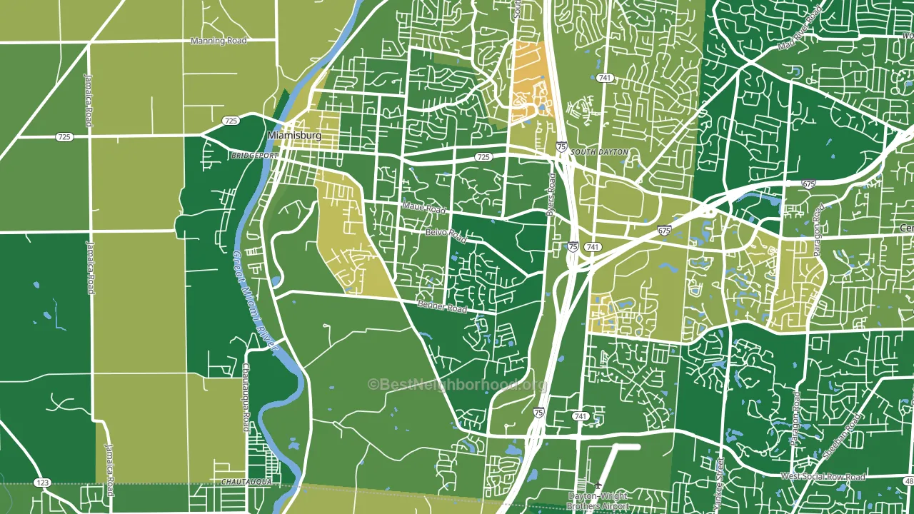 Miamisburg, OH block-group voter-turnout map