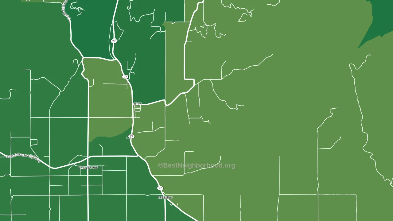 Mica, WA block-group voter-turnout map