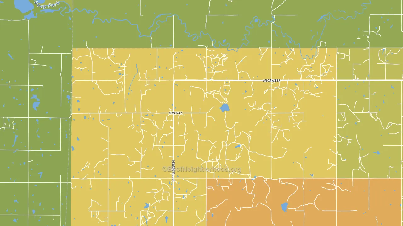 Micawber, OK block-group voter-turnout map