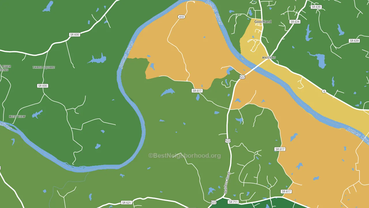 Michaux, VA block-group voter-turnout map