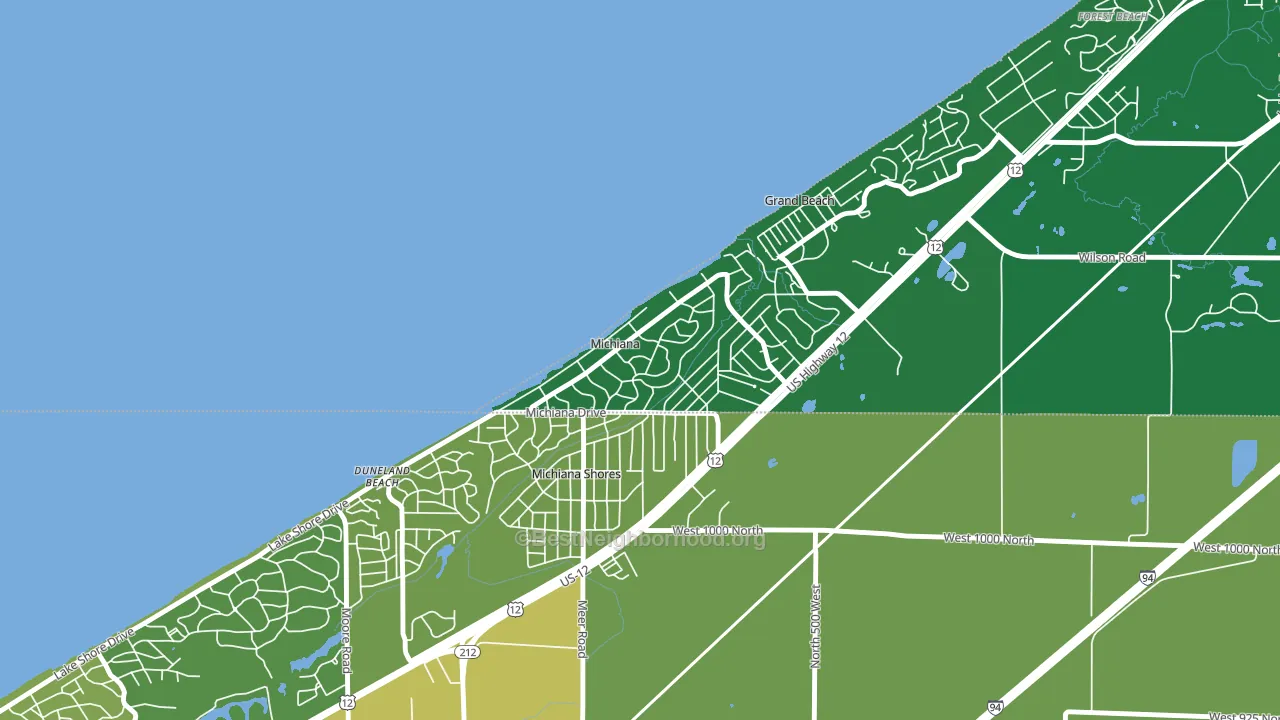 Michiana, MI block-group voter-turnout map