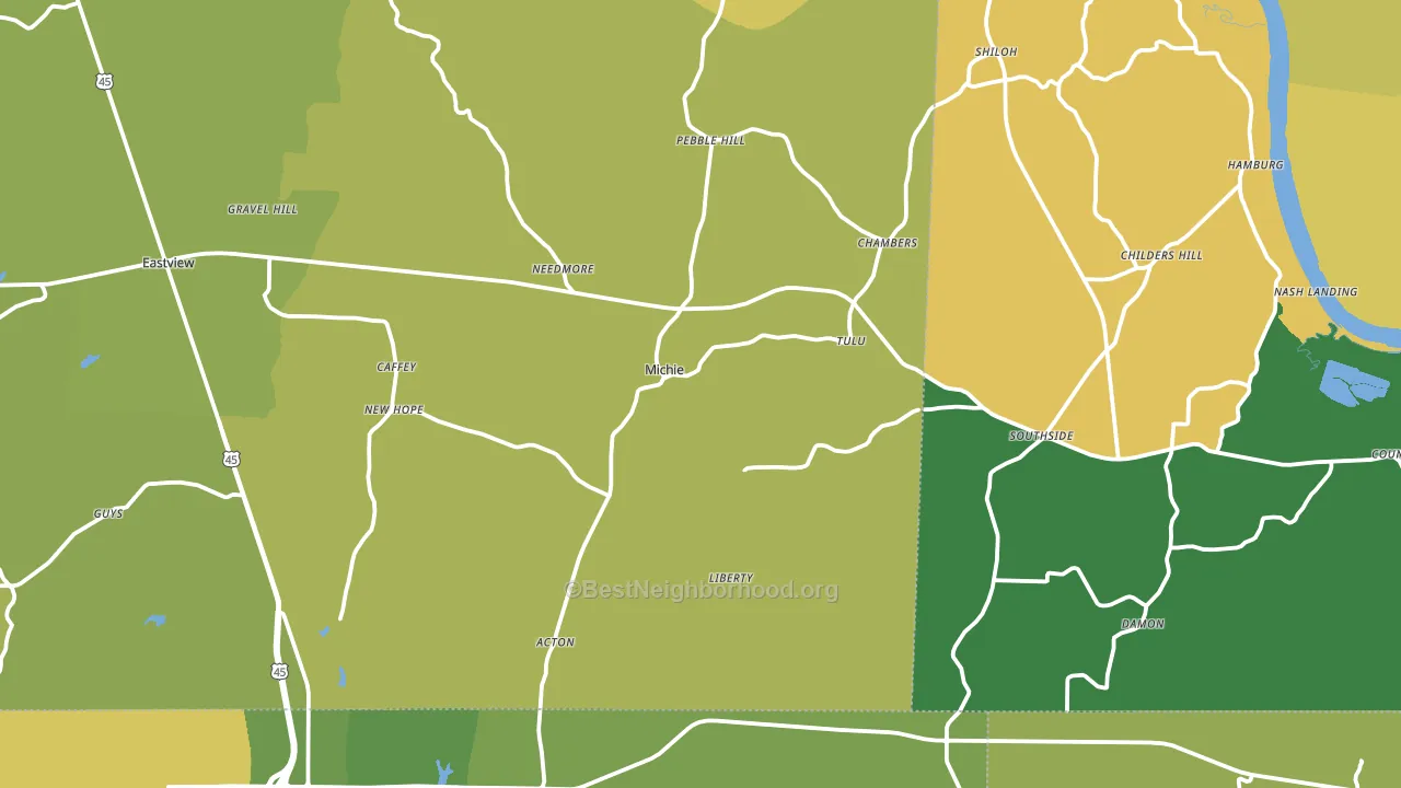 Michie, TN block-group voter-turnout map