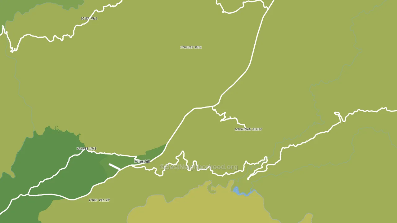 Michigan Bluff, CA block-group voter-turnout map