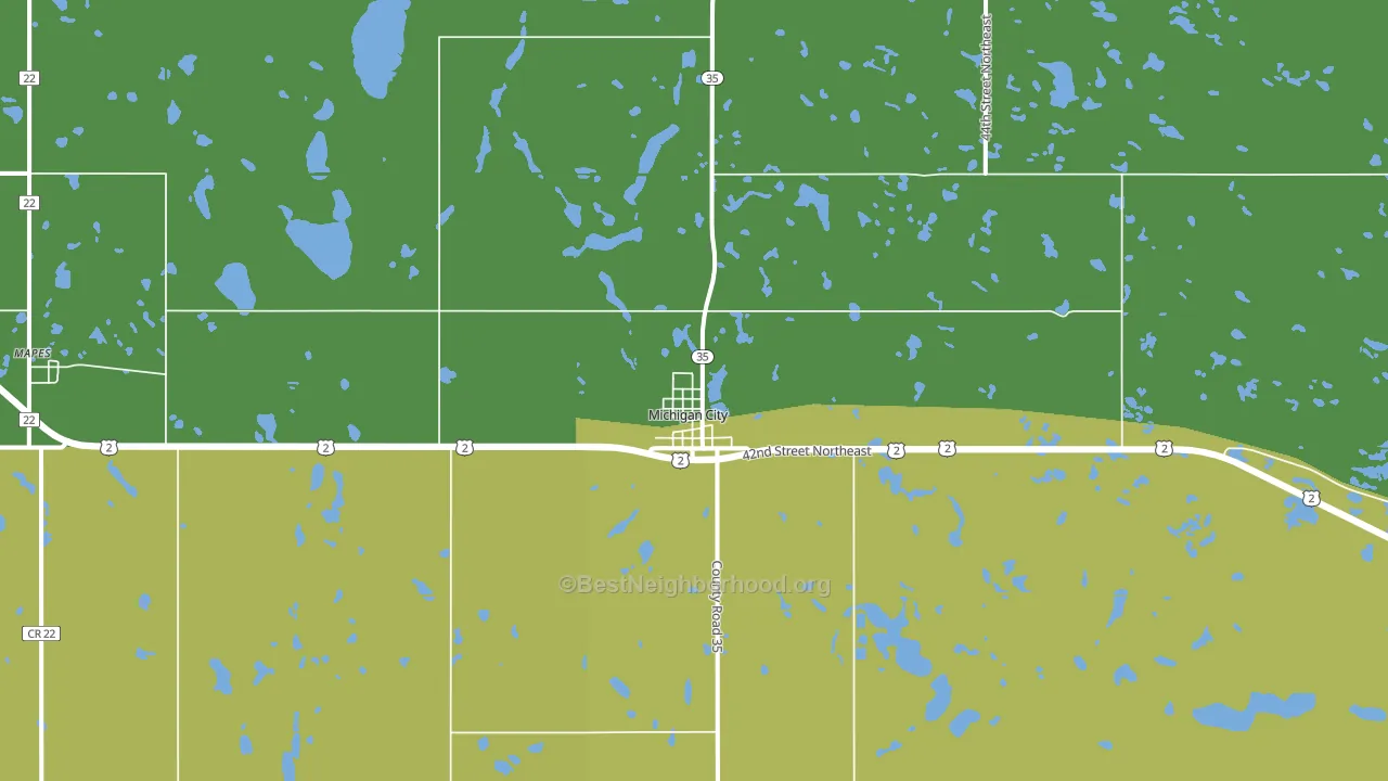 Michigan City, ND block-group voter-turnout map