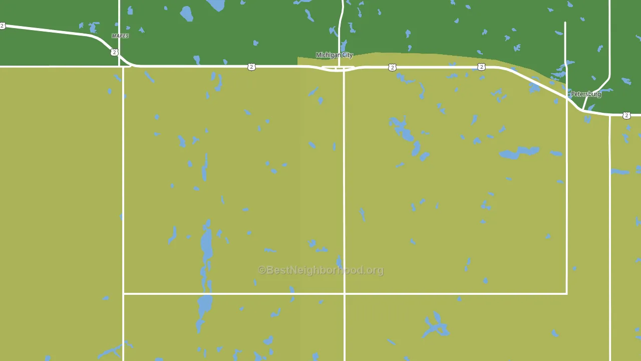 Michigan, ND block-group voter-turnout map