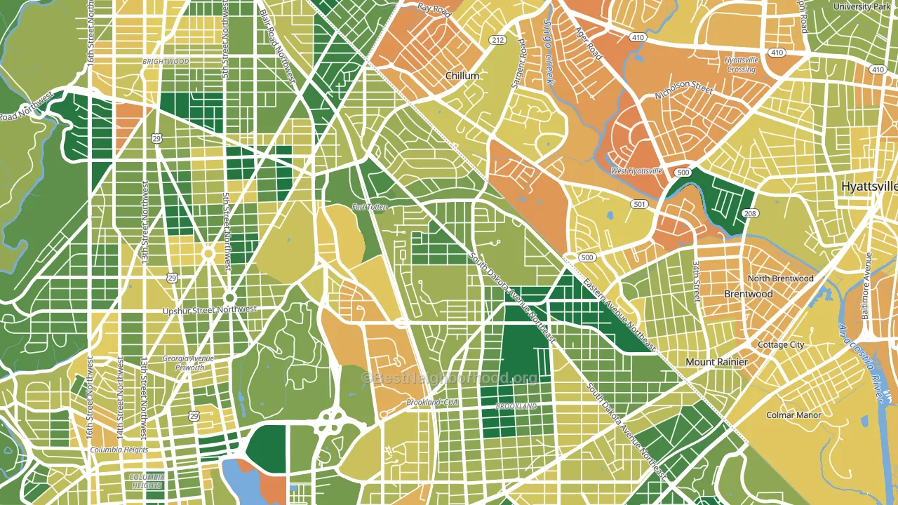 Michigan Park, Washington, DC block-group voter-turnout map
