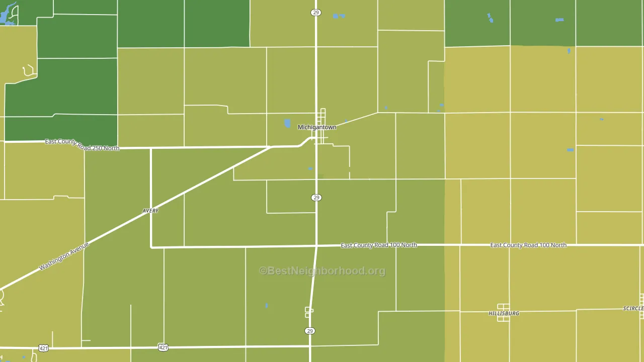 Michigantown, IN block-group voter-turnout map