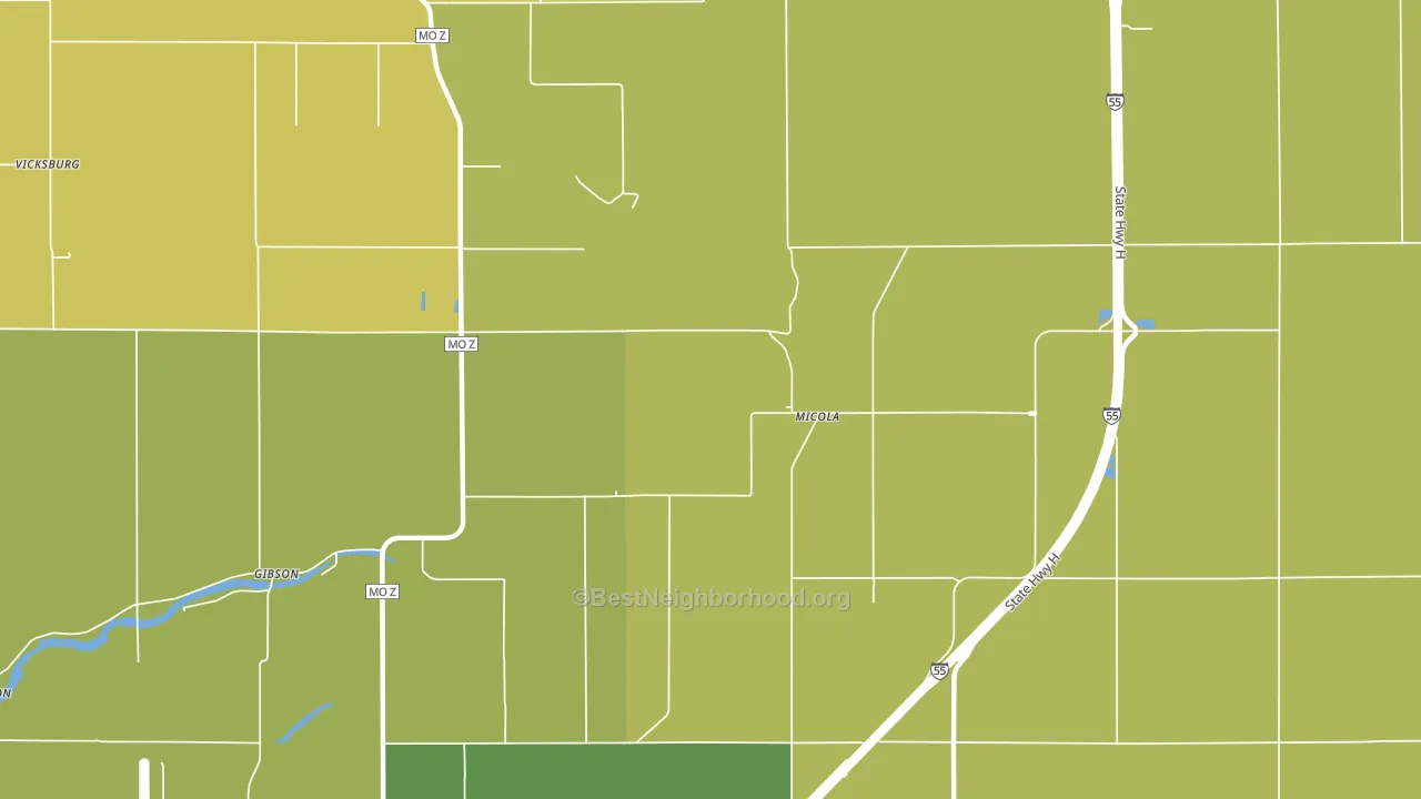 Micola, MO block-group voter-turnout map