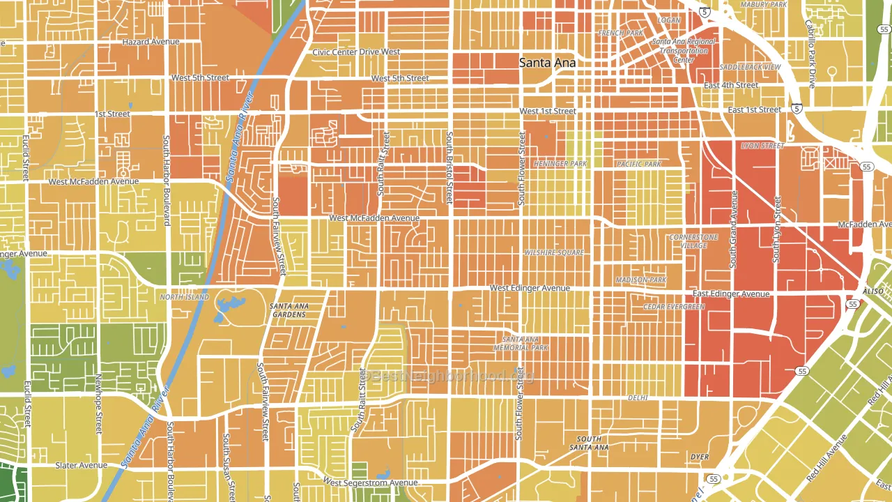 Mid City-Santa Ana, Santa Ana, CA block-group voter-turnout map