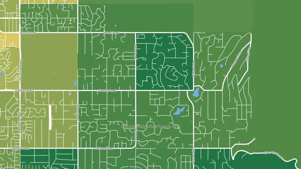 Mid-Hillside, Anchorage, AK block-group voter-turnout map
