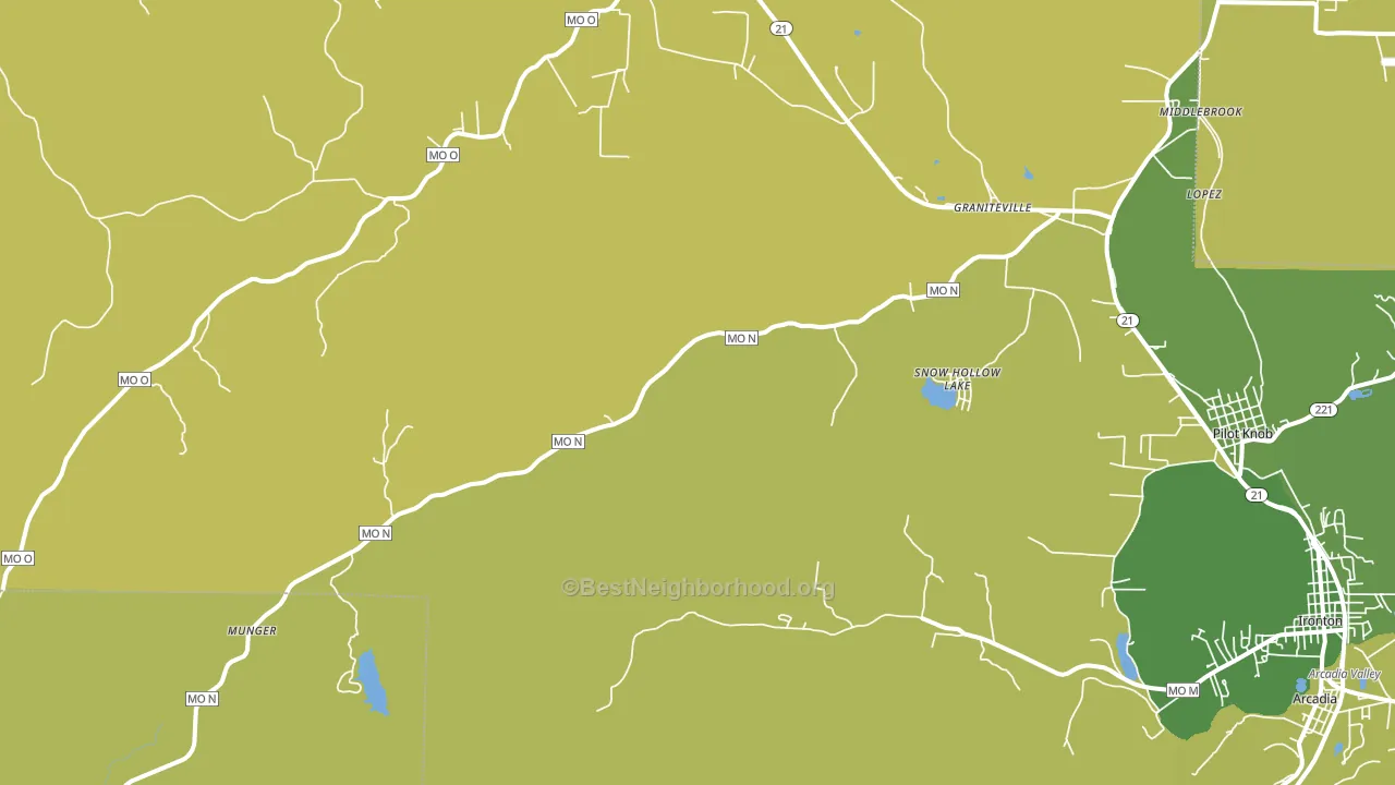 Middle Brook, MO block-group voter-turnout map