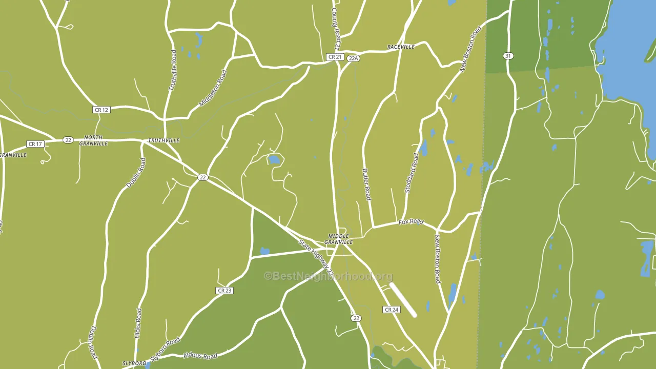 Middle Granville, NY block-group voter-turnout map