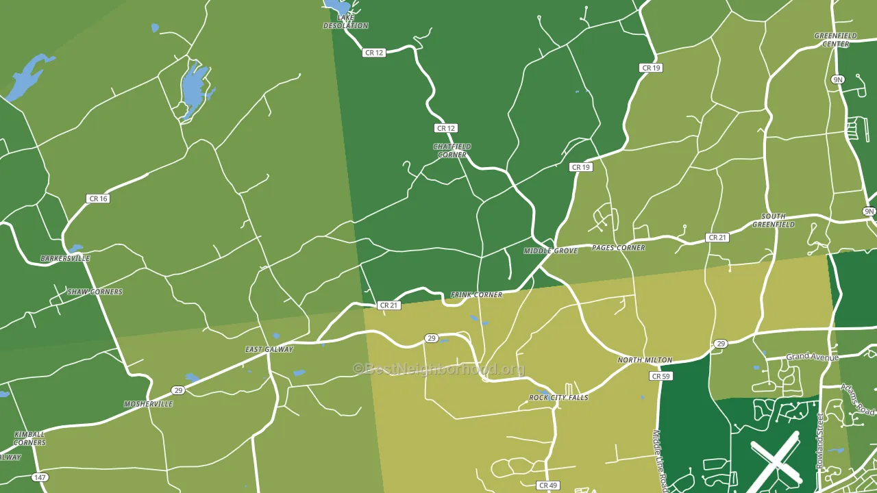 Middle Grove, NY block-group voter-turnout map