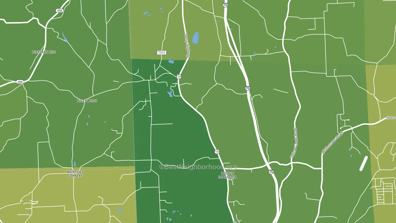 Middle Lancaster, PA block-group voter-turnout map