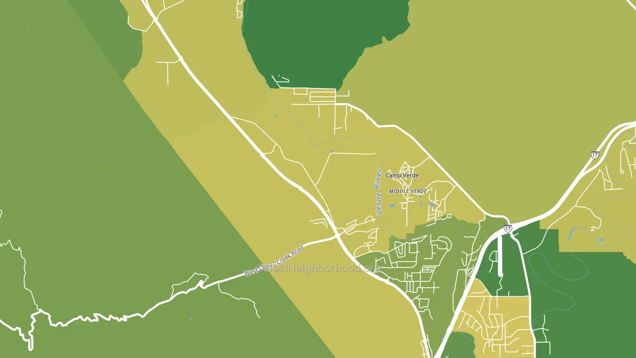 Middle Verde, AZ block-group voter-turnout map