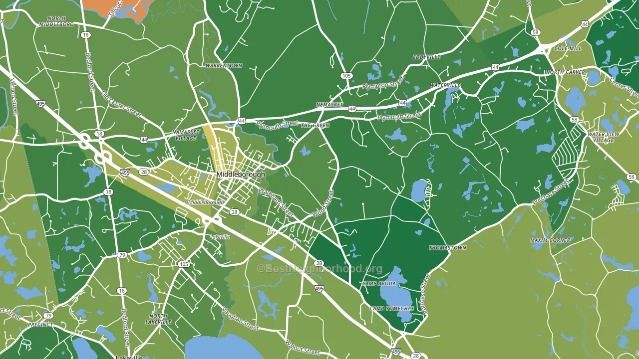 Middleboro, MA block-group voter-turnout map