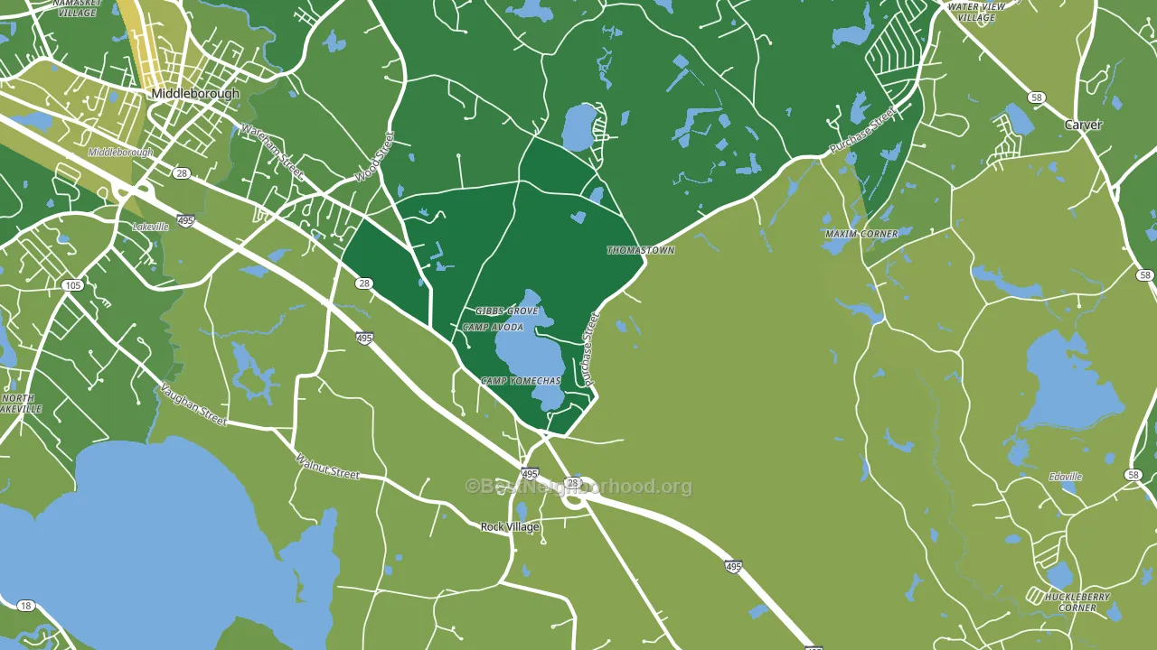 Middleborough, MA block-group voter-turnout map